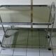 Vintage rolling trolley in smoked glass