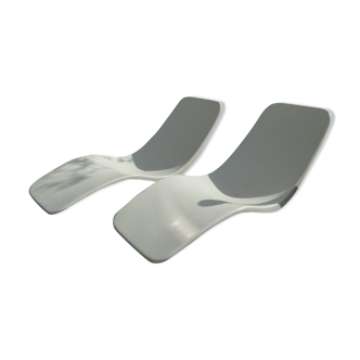 Pair of sun loungers Eurolax by Charles Zublena 1970s