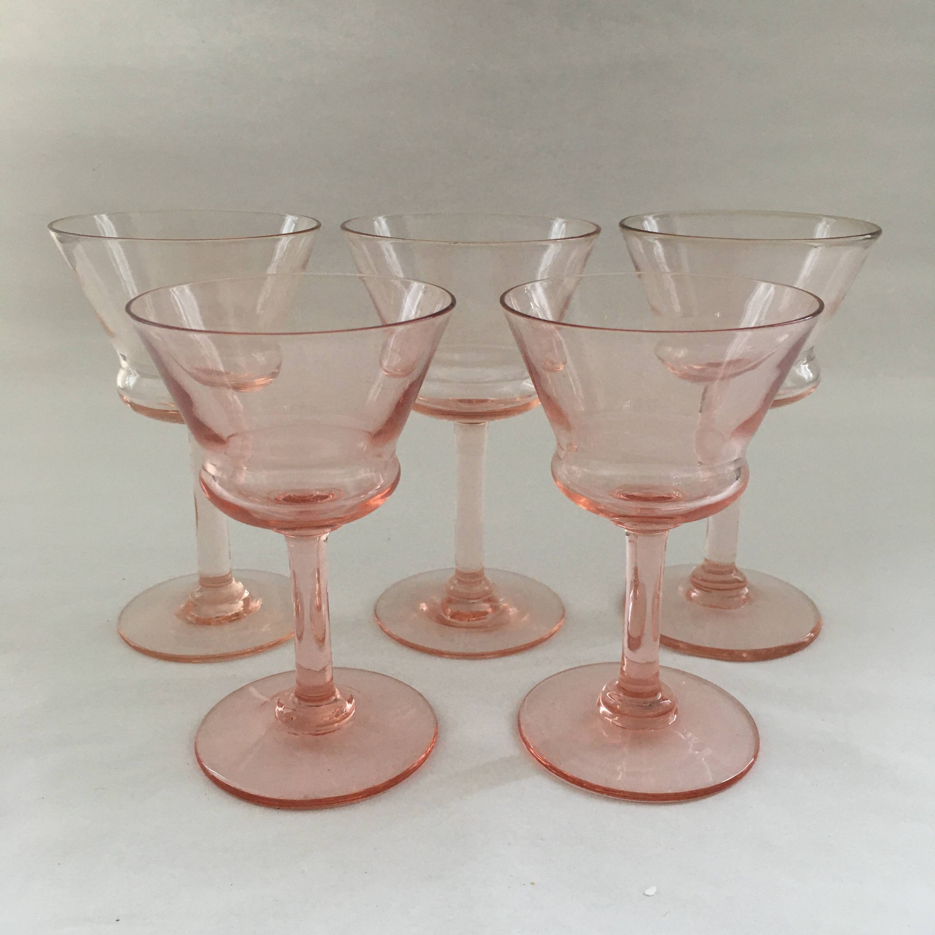 Set de 5 verres rosés