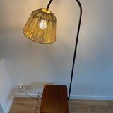 Floor lamp with magazine rack and shelf 50's