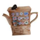 Vintage teapot in the shape of an English dresser with a cat – Swineside C