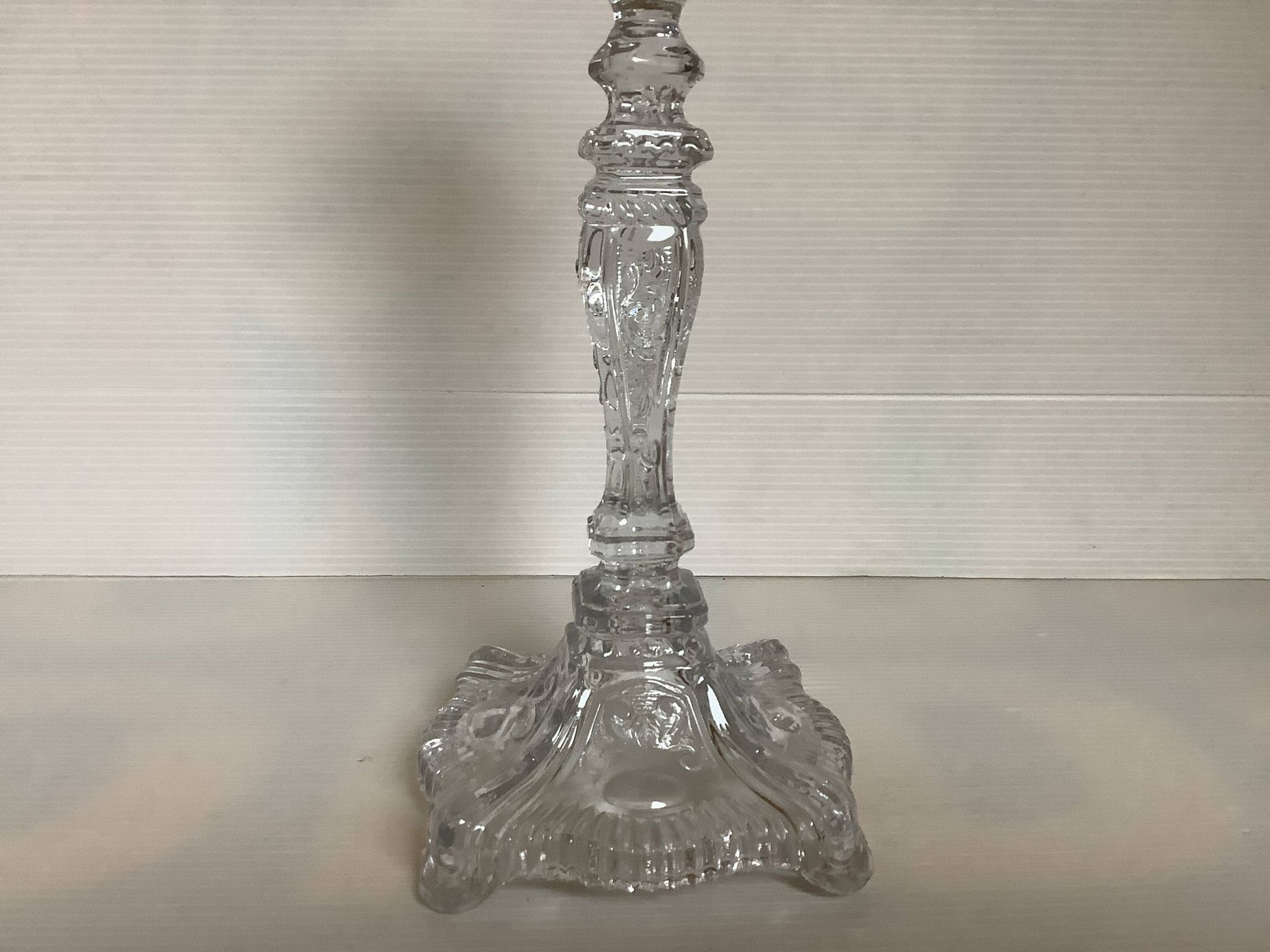 Bougeoir vallerysthal en verre moulé art déco