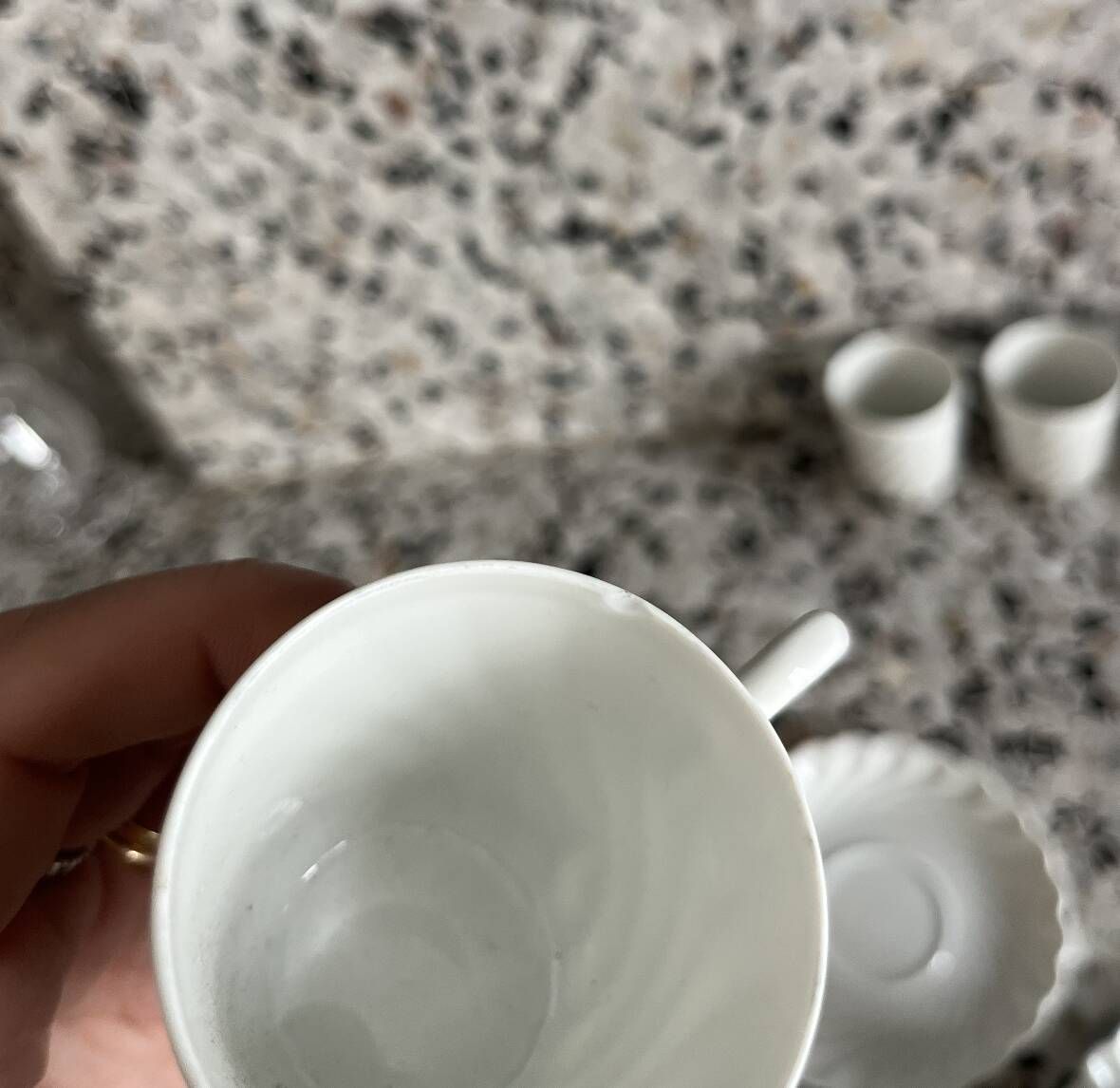 Service of 7 coffee cups + saucers in Limoges porcelain – Haviland –