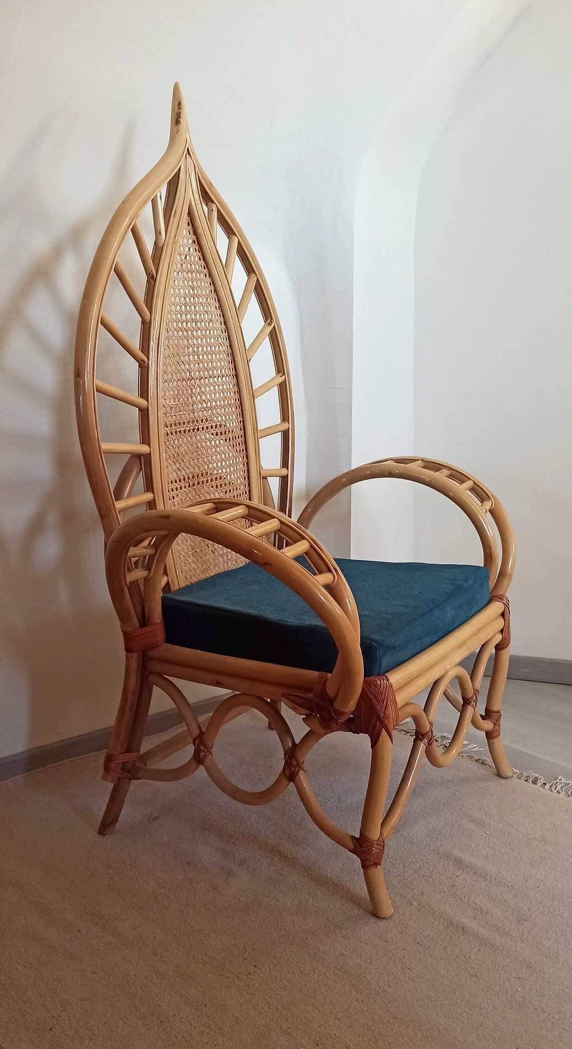 Rattan armchair and canning