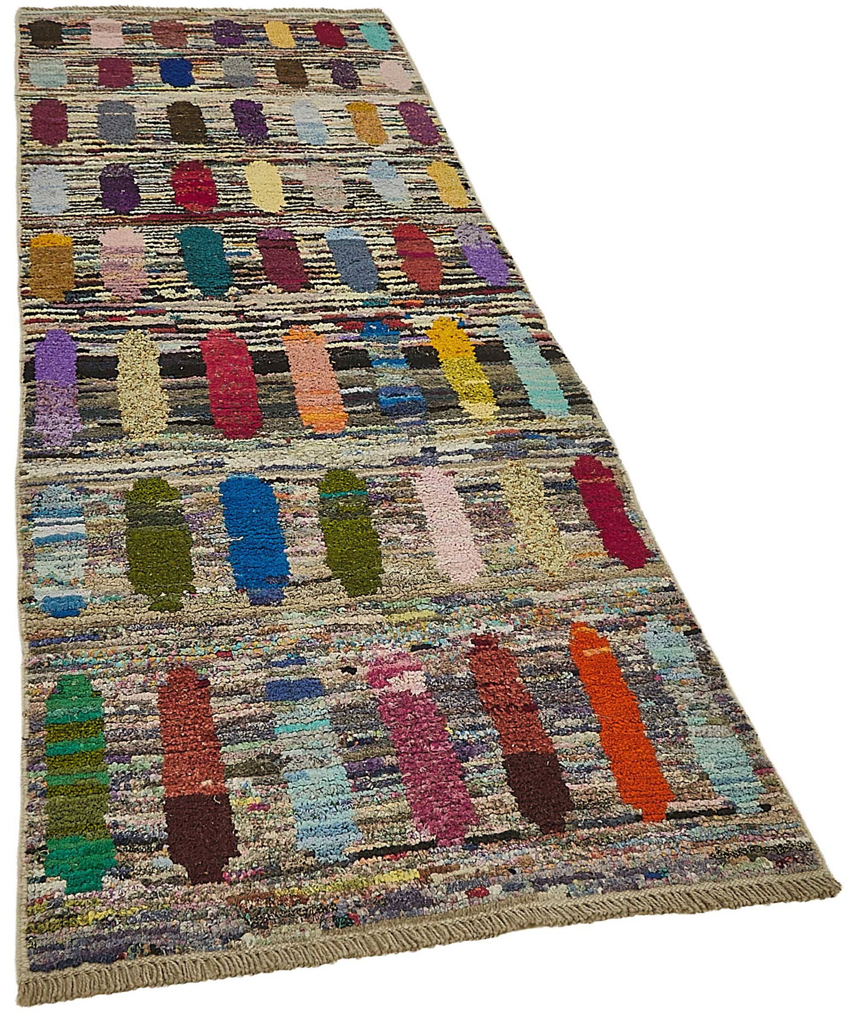 Tapis boho recyclé turc fait main 94 cm x 275 cm