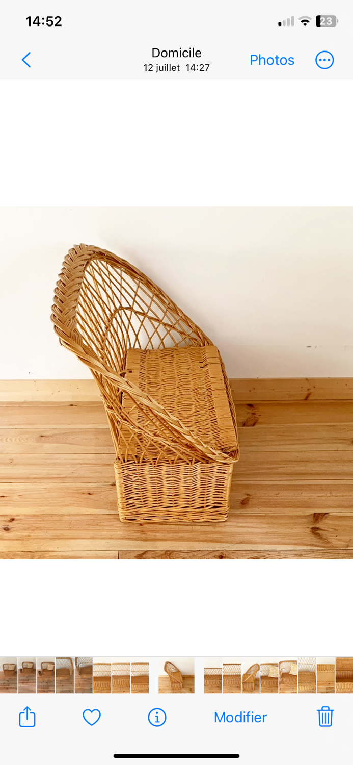 Vintage wicker chest bench