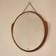 Scandinavian round mirror teak