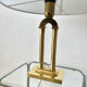 Vintage table lamp in gilded brass Hollywood Regency style.