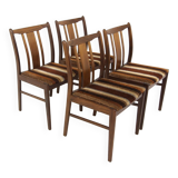 Set of 4 Scandinavian walnut chairs, Sweden, 1960