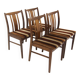 Set de 4 chaises scandinave en noyer, Suède, 1960