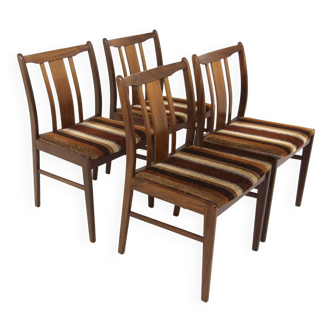 Set de 4 chaises scandinave en noyer, Suède, 1960