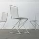 White postmodern Kreuzschwinger chairs by Till Behrens for Schlubach, 1980s, set of 3.