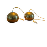 Set of 2 vintage Danish brass design pendant - Louis Poulsen Topan style