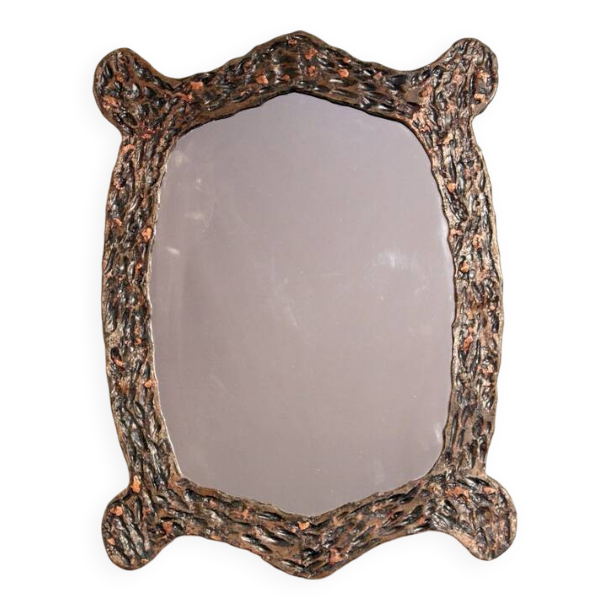 Brutalist vintage mid century mirror