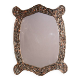 Brutalist vintage mid century mirror