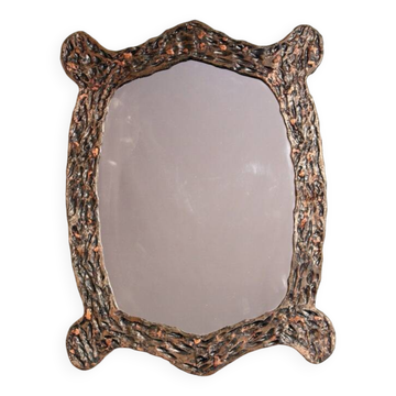 Brutalist vintage mid century mirror