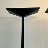 Pair of vintage geometric floor lamps model "206863" , Pierre Disderot for Glass and Light, France 1980