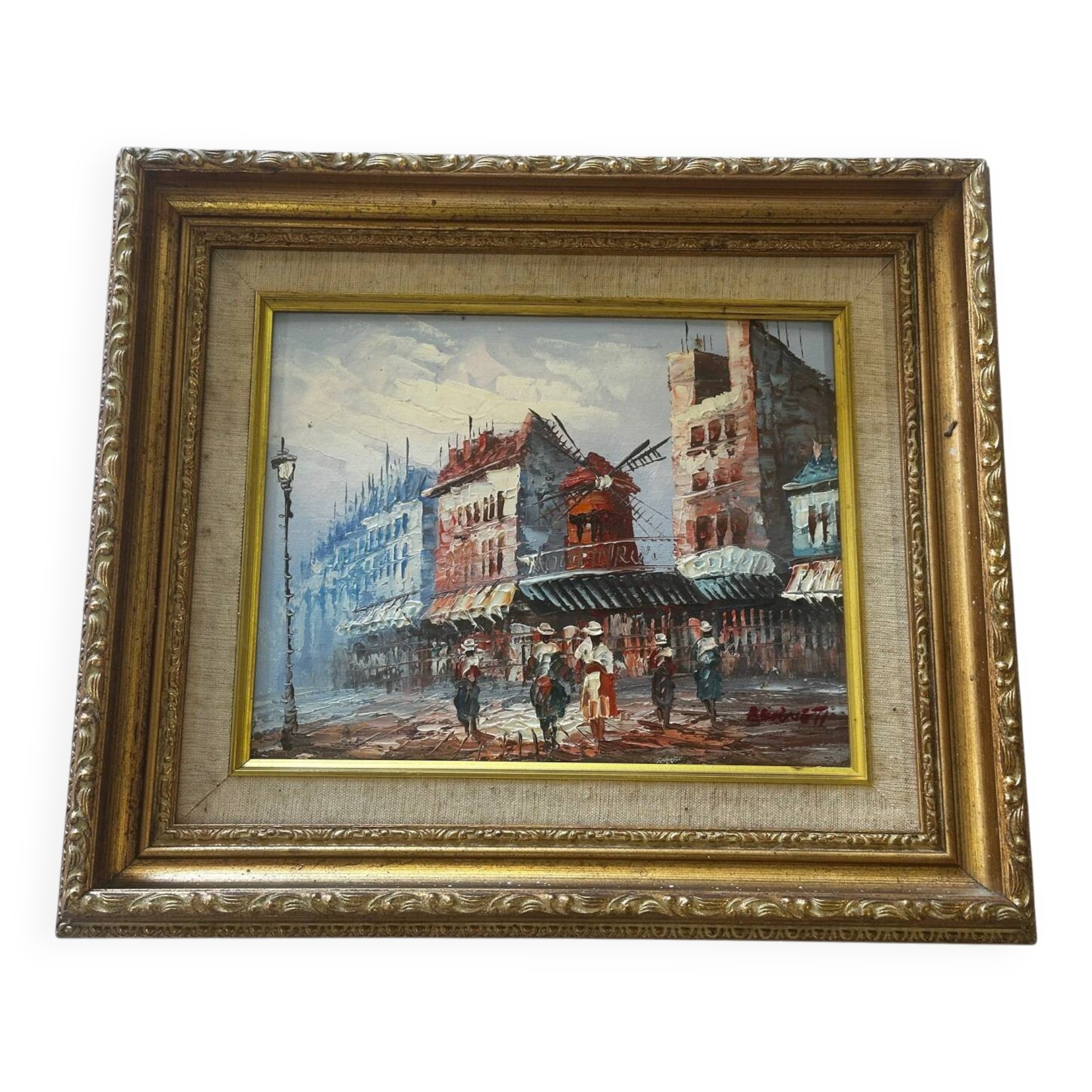 Caroline Burnett (1877-1950) Oil on canvas - Parisian Scene Moul