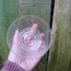 Antique engraved crystal stemmed wine glasses set of 7