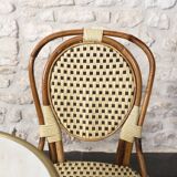 Parisian bistro table and chairs.