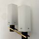 Arlus opaline and vintage steel wall light from the 1950s