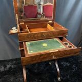 Louis-Philippe period mahogany writing desk with candlestick, 19th century