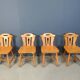 Mid century brutalist dining chairs, 1960s set of 4