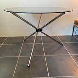 Round kitchen or dining room in smoked glass chrome structure an70