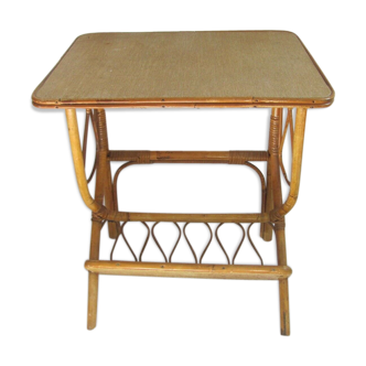 Bedside - table of night - coffee table rattan - table vintage