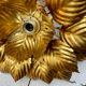 Vintage flower wall lamp in gilded metal