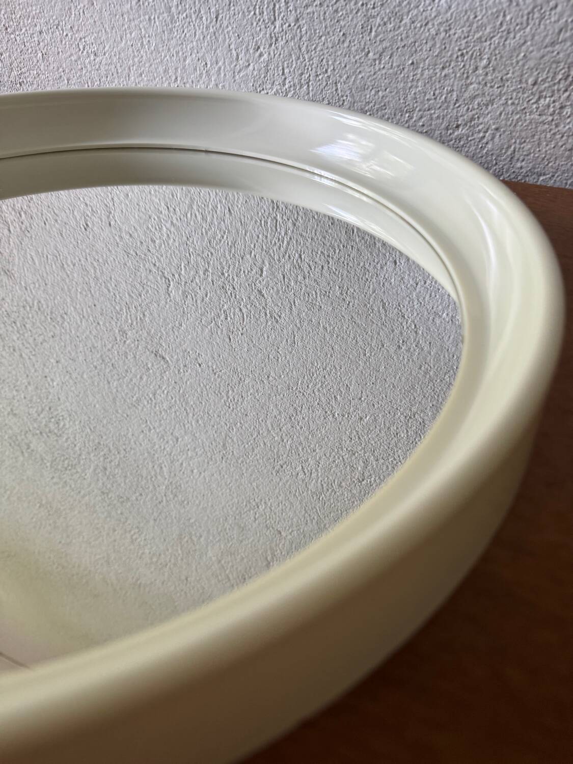 White Bakelite mirror from the 70s