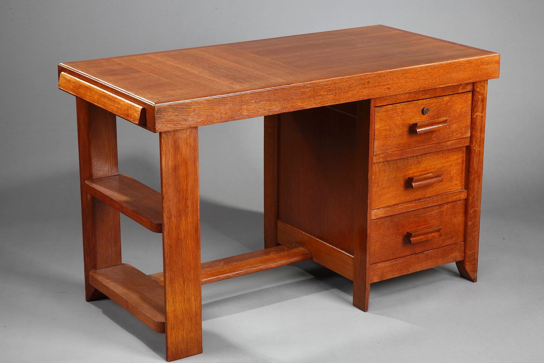 50s oak office by Pierre Bloch and Charles Dudouyt