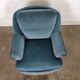 Pair of blue velvet armchairs with fringes