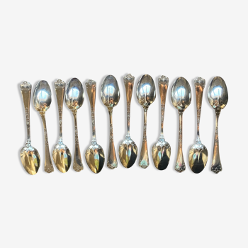 12 mocha spoons , solid silver, Émile Puiforcat