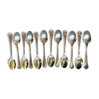12 mocha spoons , solid silver, Émile Puiforcat
