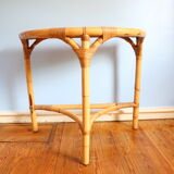 Half-moon rattan console