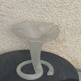 Corolla vase in antique frosted glass