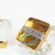 Pair of ice glass and brass wall lamps by Sische
