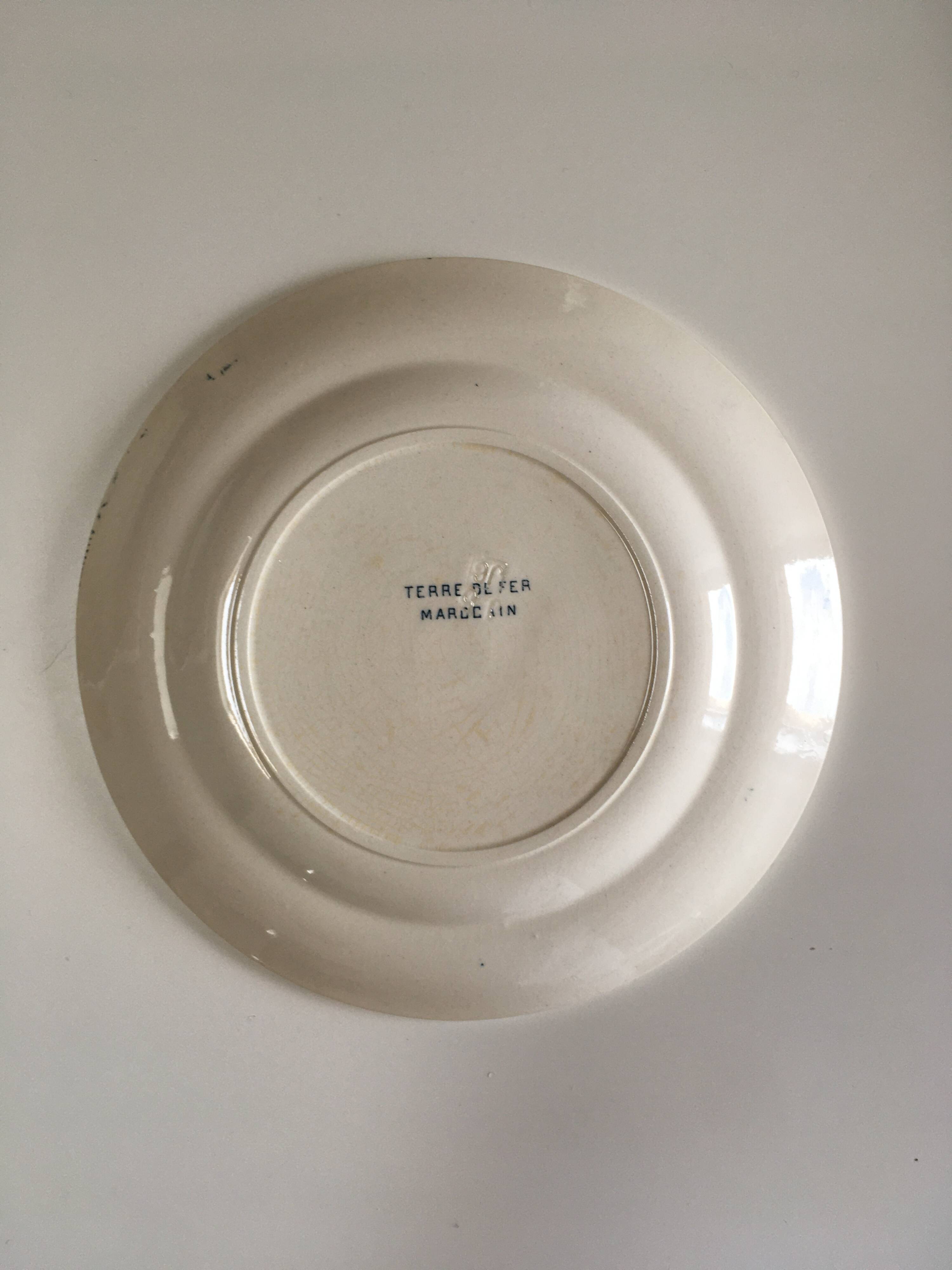 8 plates Moroccan model in earthenware - French manufacture