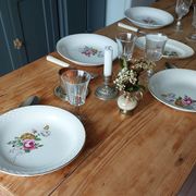 Set of 6 hollow plates Digoin Sarreguemines floral motif
