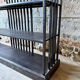 Large industrial black metal shelf – openwork graphic structure