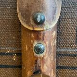 Ancienne malle en toile avec renforts en bois
