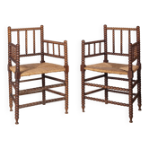 Pair of bobbin chairs
