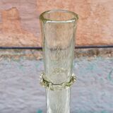 Vintage carafe signed Biot, blown glass, bubbled.