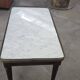 Antique Italian Carrara Marble, Mahogany, and Brass Coffee Table