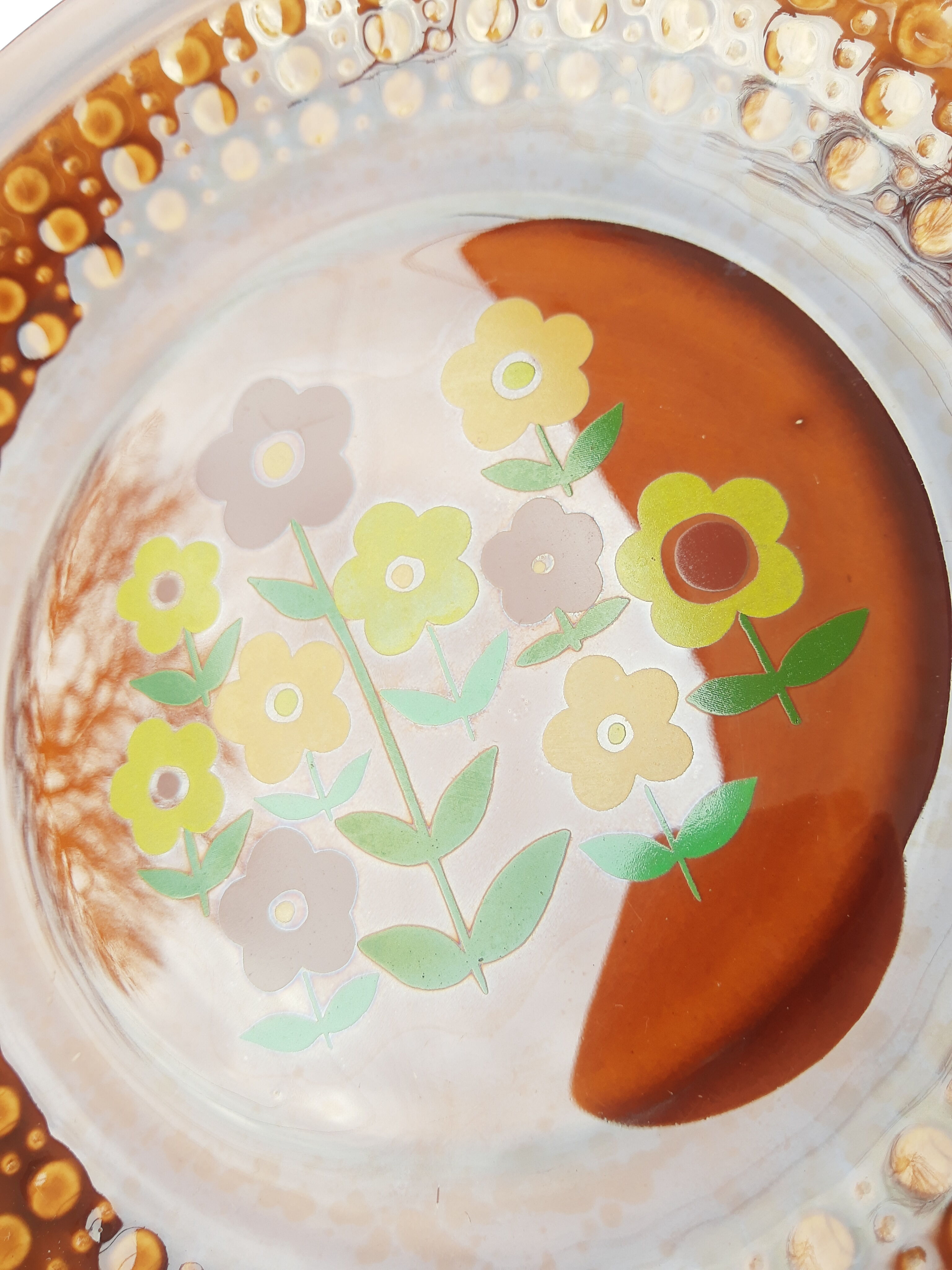 Vintage Tulowice flower deep plate