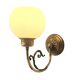 Pair of Napoleon III style brass and opaline wall lights