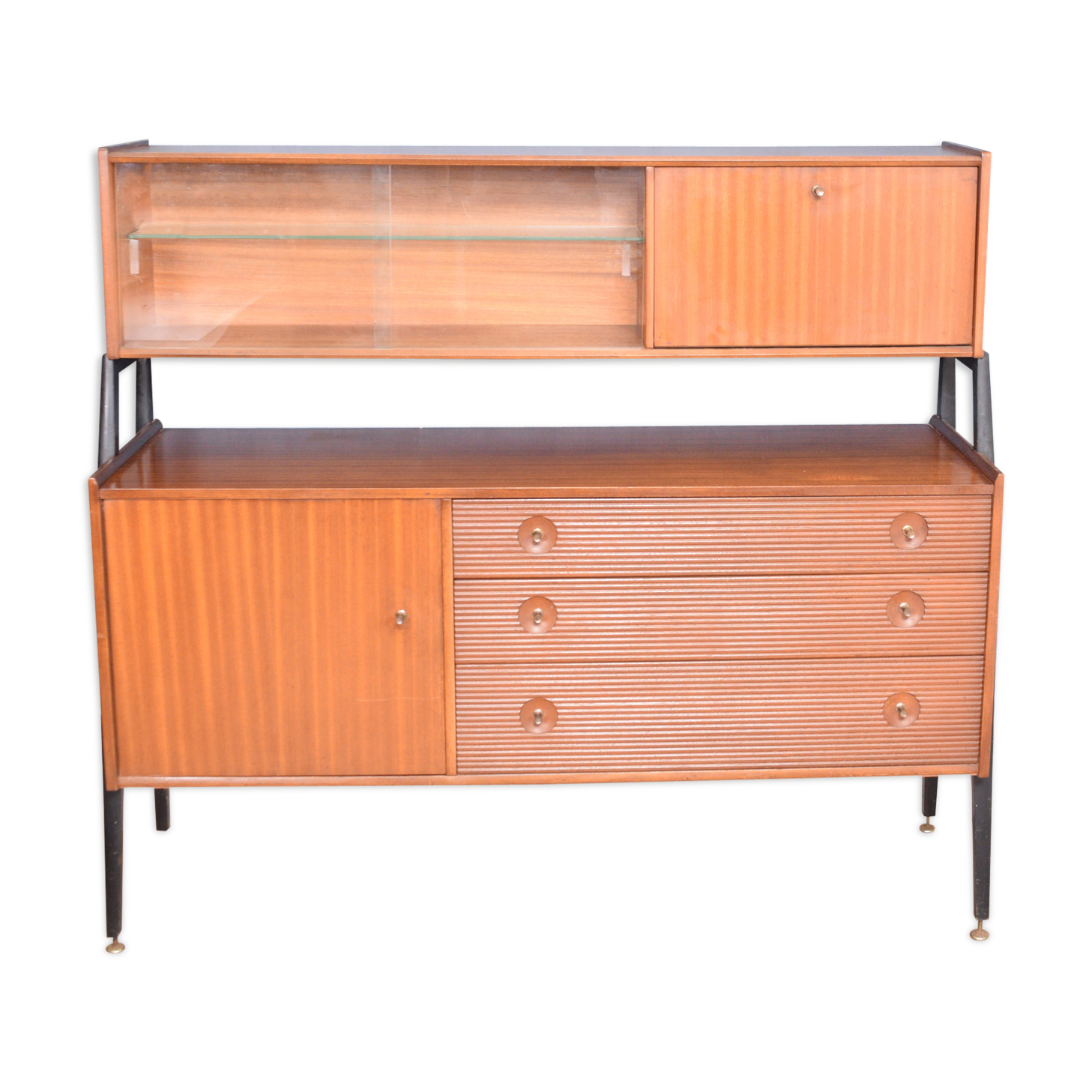 Restored Teak 1960s Nathan High Sideboard Cabinet
