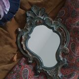 Mirror shell painted wooden Louis XV style