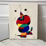 Tableau huile sur toile surréaliste Femme, oiseau, étoile